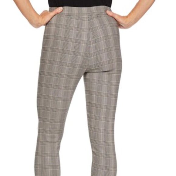 Iyla Plaid Slim Ankle Pants Gray Check – Size Large - Picture 2 of 5